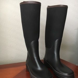 Lands’ End combination-rubber black rain boots